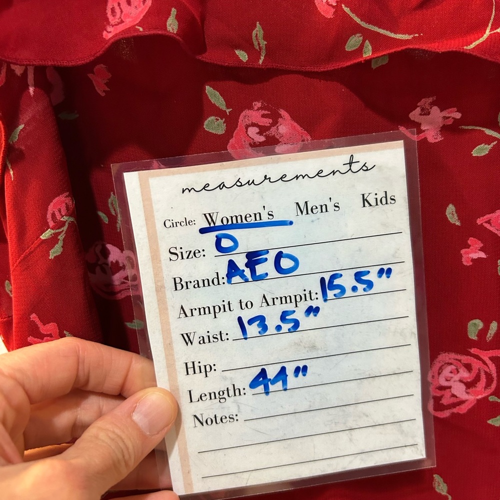 American Eagle Outfitters Red Floral Romantic Dress Size 0 - Picture 6 of 9